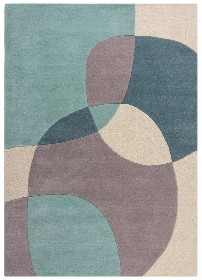 Tappeto in lana blu/beige 120x170 cm Glow - Flair Rugs