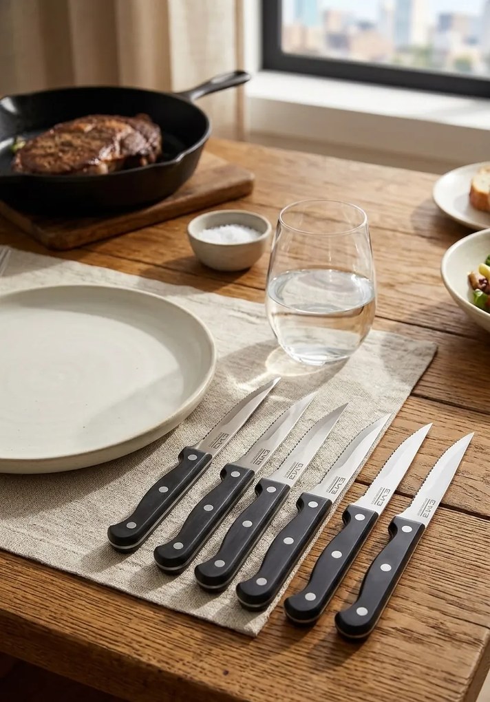 Set Coltelli per Bistecca 6 Pezzi in Acciaio Eme Rodeo...