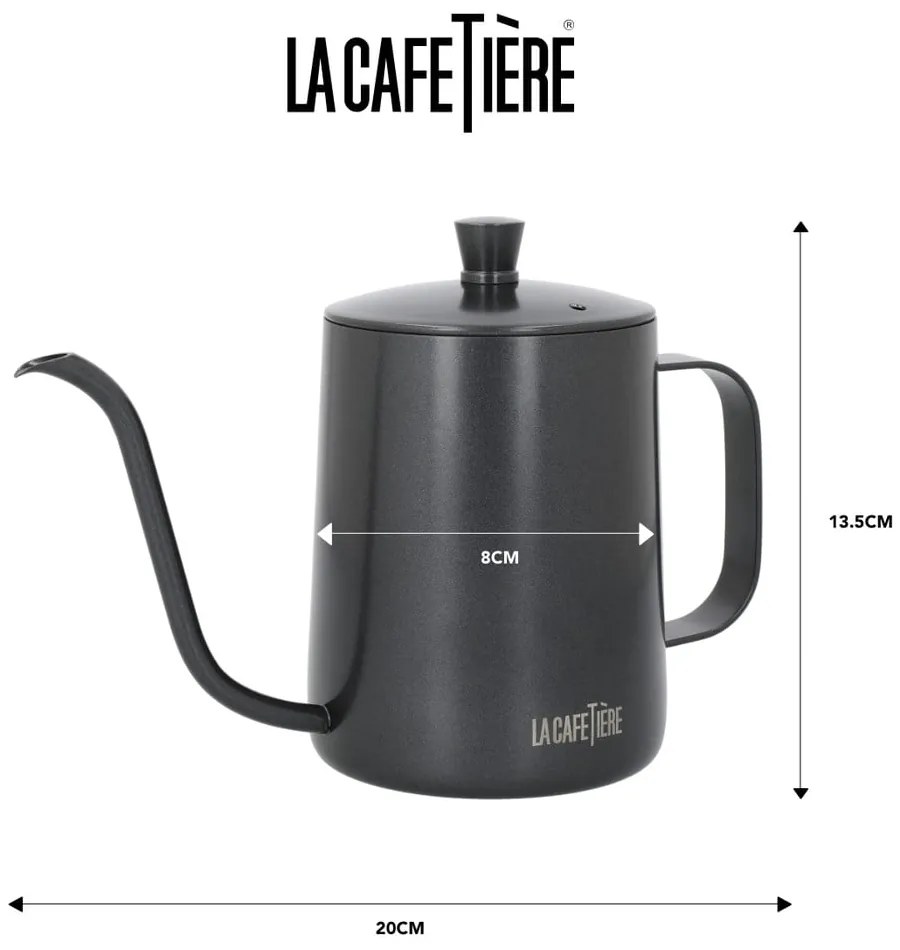 Caffettiera grigia in acciaio inox 0,6 l La Cafetiere - Kitchen Craft