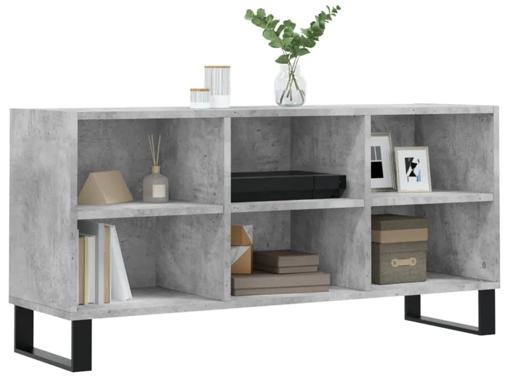 Mobile per tv grigio cemento 103,5x30x50 cm legno multistrato