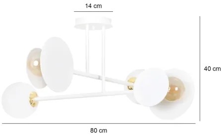 Lampadario a sospensione con supporto rigido MINERVA 2xE27/15W + 2xE14/10W/230V bianco
