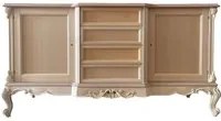 Credenza 2 porte 4 cassetti classica barocco legno grezzo 174x60x92 - Mobili 2G