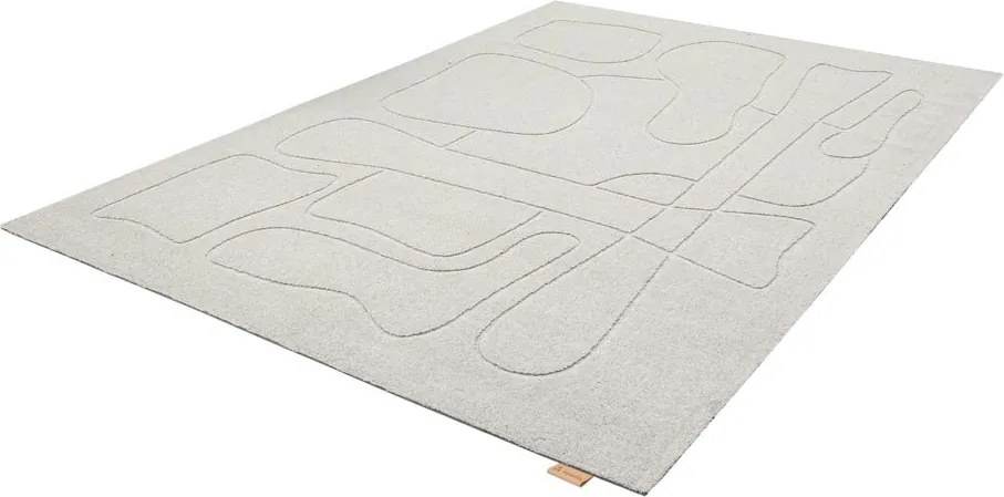 Tappeto in lana grigio chiaro 133x190 cm Morphic - Agnella
