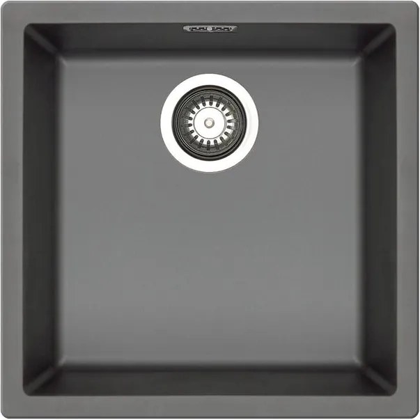 Lavello sottotop 1 vasca in fibra di vetro grafite PYRAMIS Mistral L 40 x L 40 cm