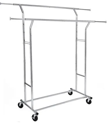 Appendiabiti a piantana mobile LINEA, argento