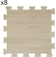 Tappeto componibile set 8 pezzi 50x50 cm effetto legno