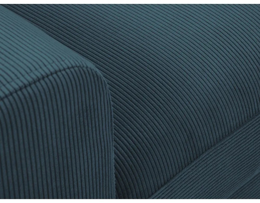 Divano angolare blu scuro allungabile e con contenitore (con penisola a destra/con chaise lounge) con rivestimento in velluto a coste Kyoto – Cosmopolitan Design