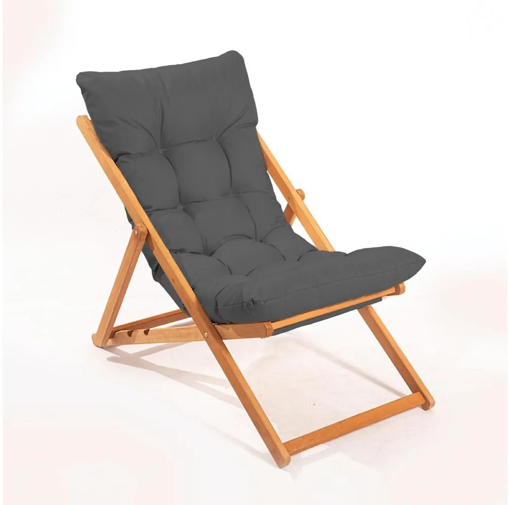 Lettino da giardino grigio/faggio