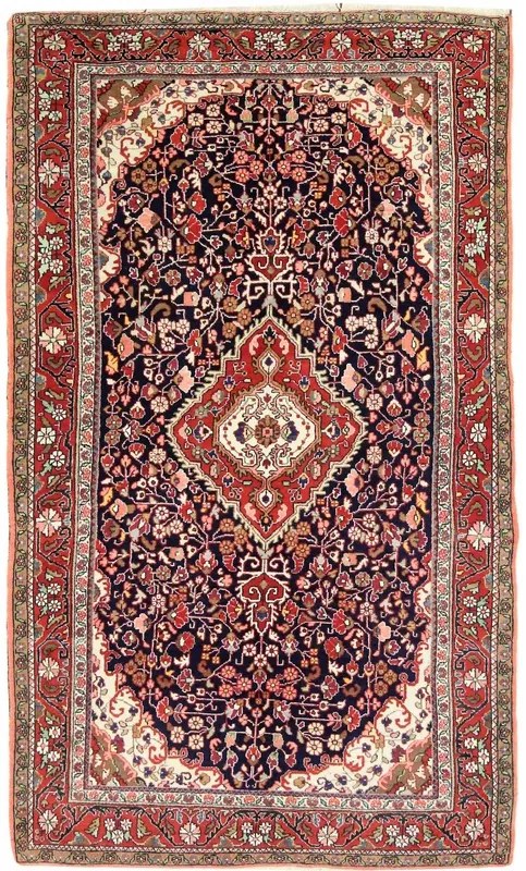 Jozan Tappeto 210 x 130 Blu (Iran) Annodato A Mano