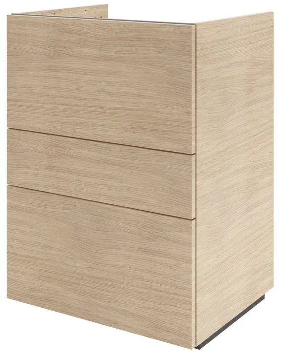 Mobile da bagno sotto lavabo SENSEA Neo Frame rovere naturale lucido L 60 x H 84 x P 48 cm 3 cassetti, lavabo non incluso