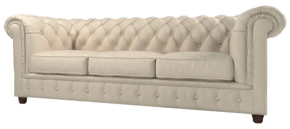 Divano in velluto crema 230 cm Cambridge - Ropez