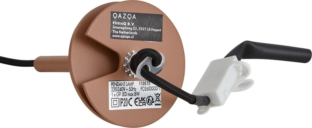 Lampada a sospensione moderna color Moka con piastra a soffitto integrata - Chuba