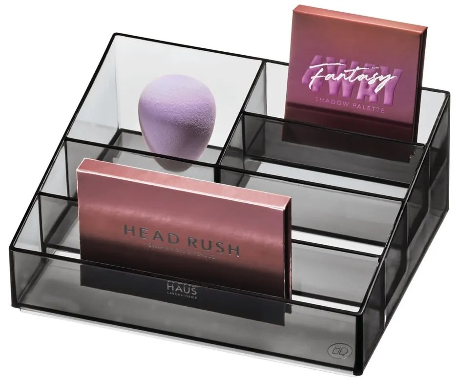 Organizzatore da bagno nero opaco per cosmetici in plastica riciclata Nail Station - iDesign