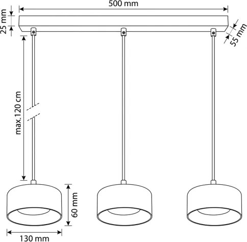 Brilagi - LED Lampadario a sospensione con cavo AURA LUX 3xGX53/30W/230V nero/oro