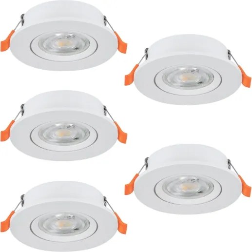 Eglo 902263 - Set da 5 faretti da incasso a LED BARRANCO LED/4,8W/230V bianco