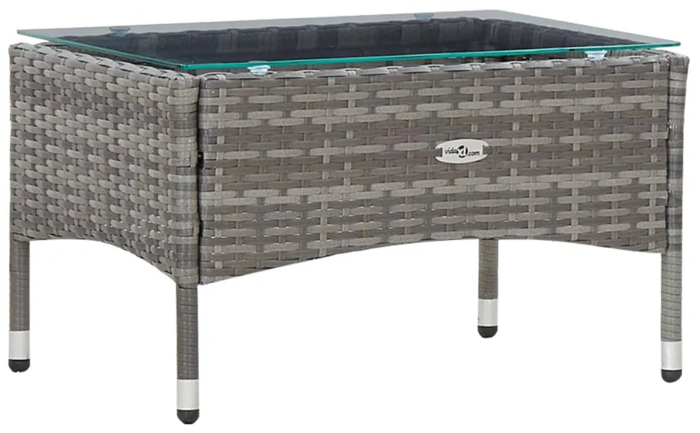 Set Divani da Giardino 4 pz con Cuscini in Polyrattan Grigio