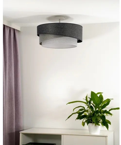 Duolla - Lampadario a plafone KOBO 1xE27/15W/230V diametro 45 cm grigio/bianco