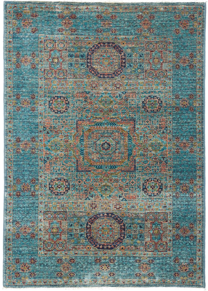 Mamluk Tappeto 110x80 Blu (Pakistan) Annodato A Mano