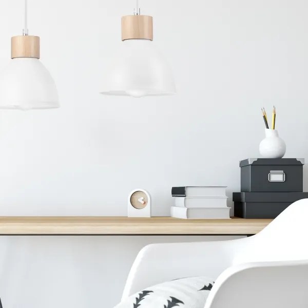 Lampadario a sospensione con filo NICO 2xE27/60W/230V bianco