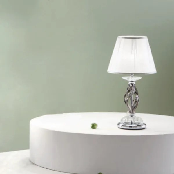 Lampada da tavolo 1306 in vetro soffiato lavorato a mano Fumč 25x49 cm