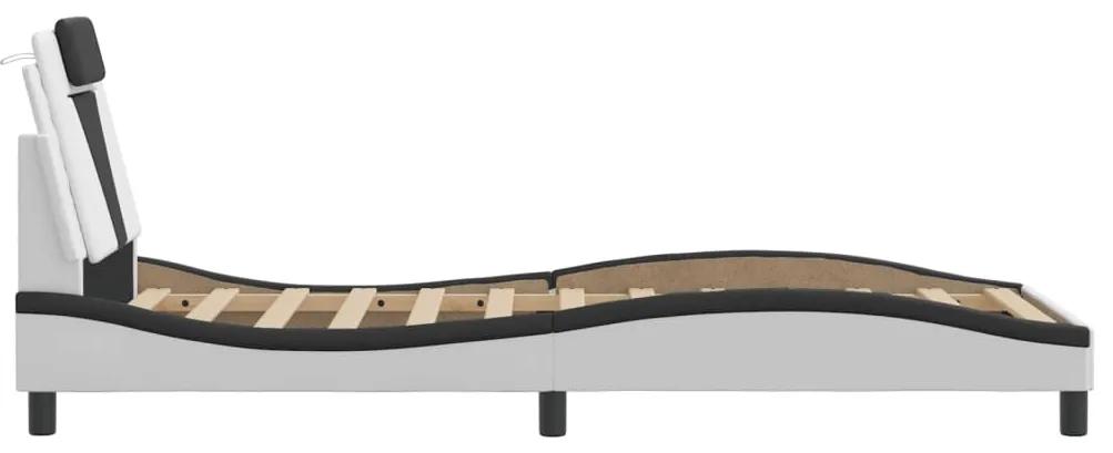 Giroletto con Luci LED Bianco e Nero 80x200 cm in Similpelle