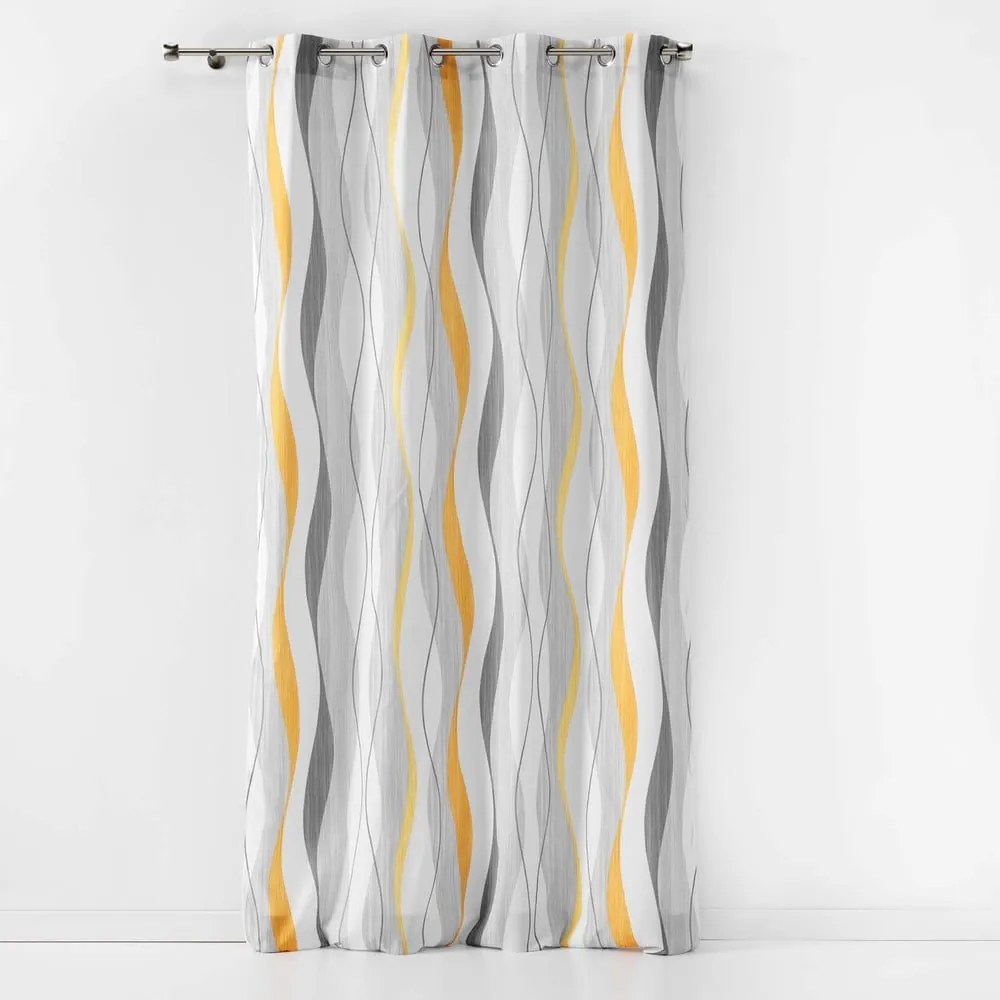 Tenda gialla e bianca 140x260 cm Ondulys – douceur d'intérieur