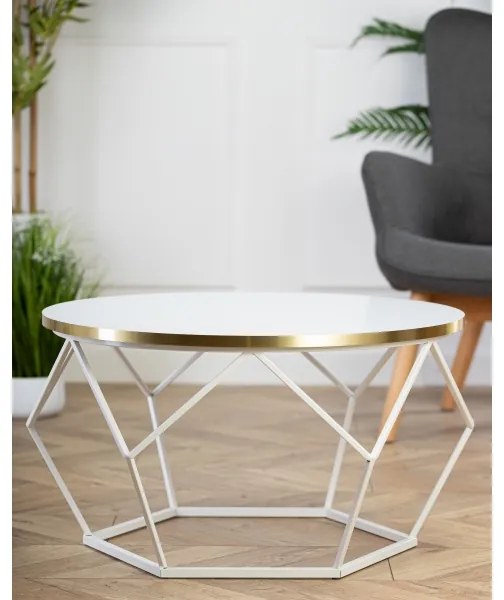 Tavolino DIAMOND 40x70 cm oro/bianco