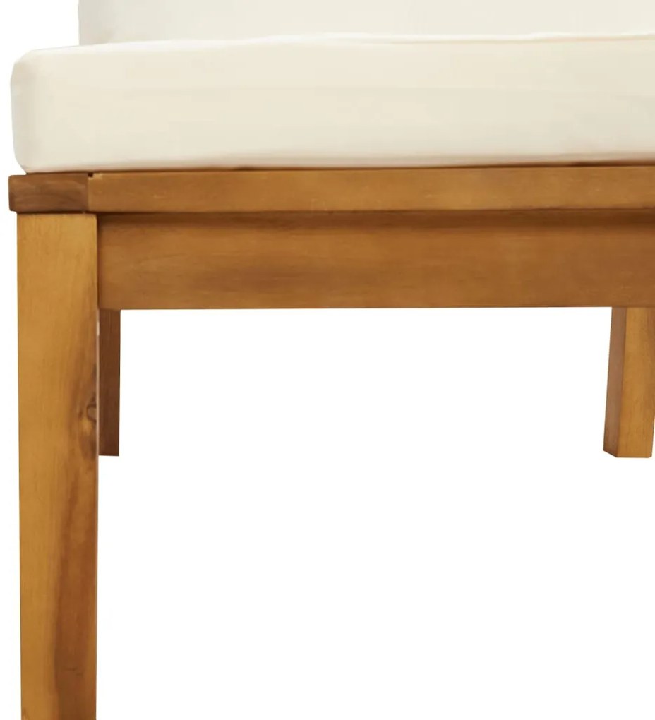 Set divani da giardino 6 pz con cuscini crema in legno acacia