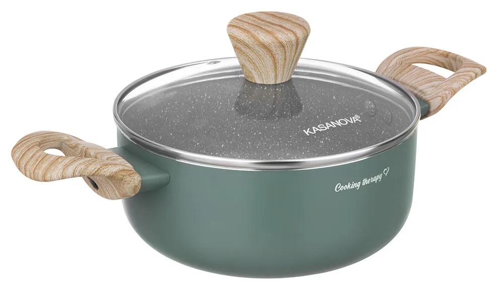 Casseruola 18 cm verde Cooking Therapy con coperchio