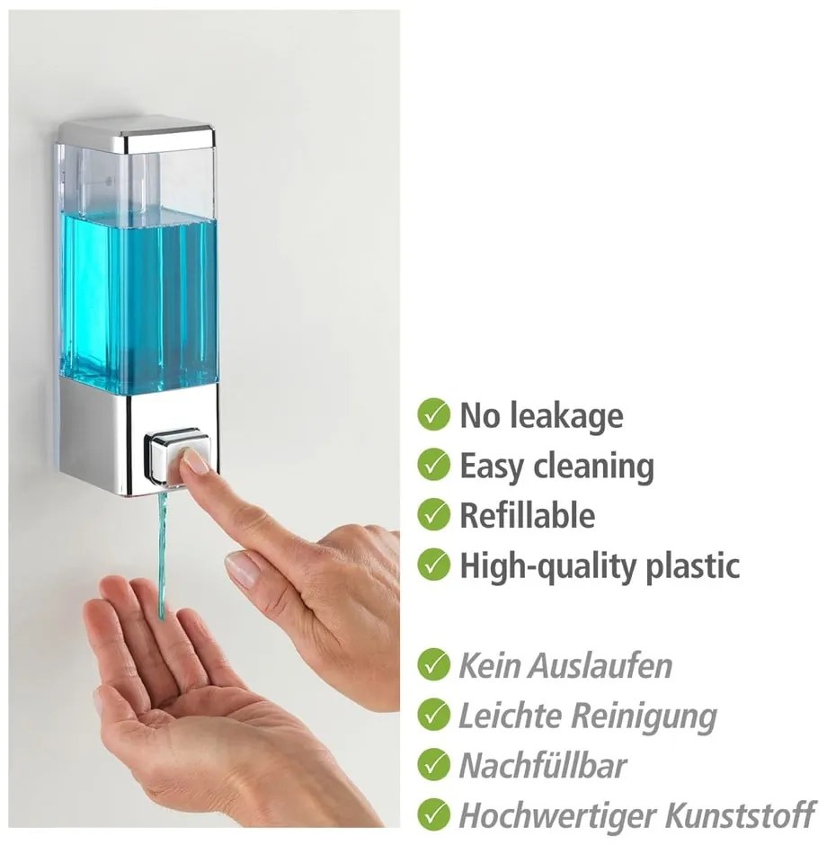 Dispenser di sapone in plastica a parete in argento 0,32 l Istres - Wenko