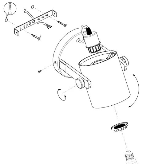 Eglo 43427 - Applique HORNWOOD 1 1xE27/28W/230V