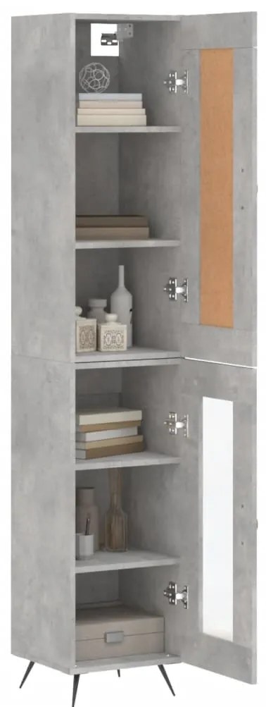 Credenza Grigio Cemento 34,5x34x180 cm in Legno Multistrato