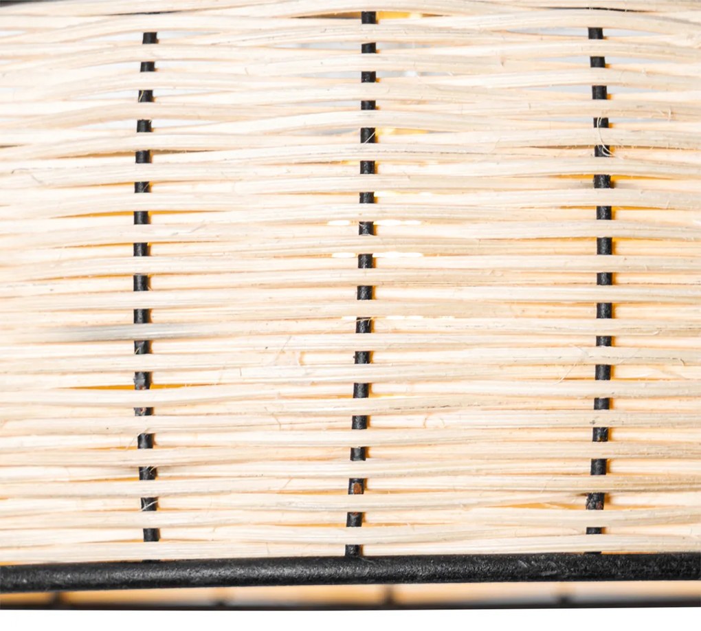 Plafoniera orientale nera con rattan 25 cm - Emir