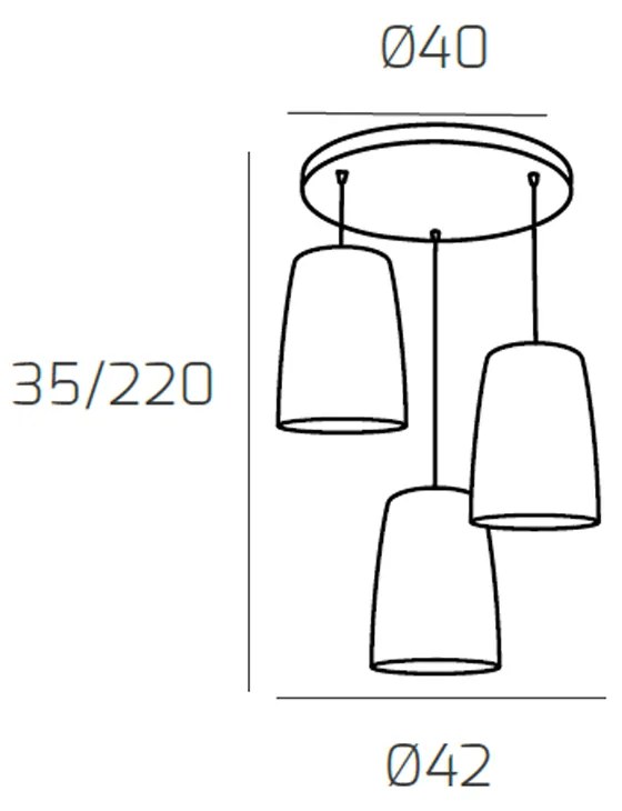 Sospensione Contemp. Rosone Tondo Shaded Metallo E Vetro Cromo 3 Luci E27