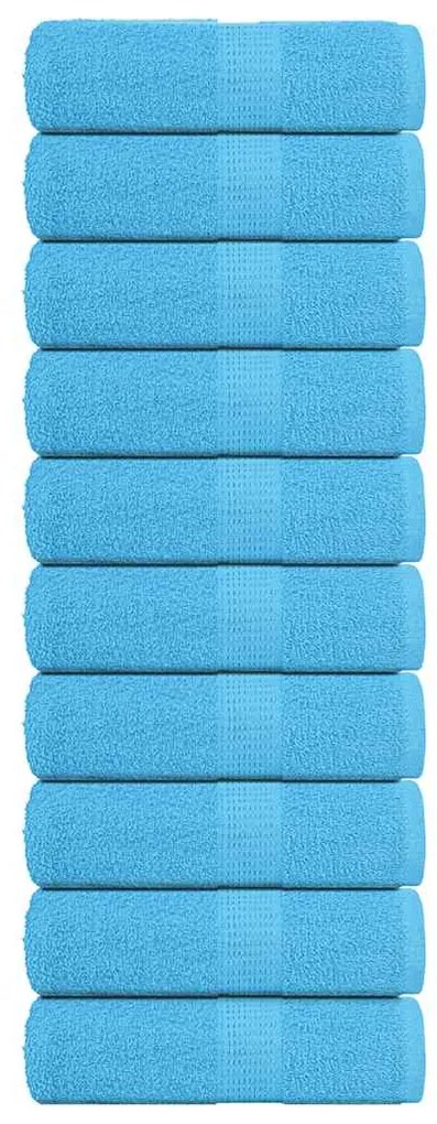 Asciugamani Ospiti 10 Pz Turchesi 30x50 Cm 360 G/m² 100% Cotone /