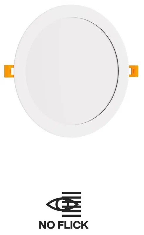 Pannello LED Rotondo 20W, 2.000lm, no Flickering, Foro Ø203-210mm Colore Bianco Naturale 4.000K