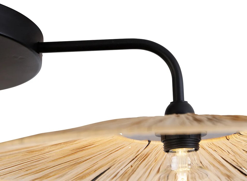 Lampadario rustico nero con corda 3 luci - Leia