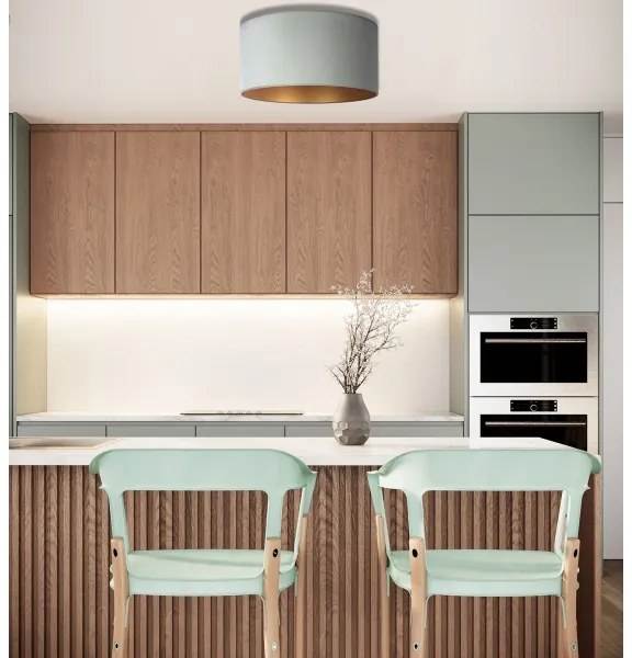 Duolla - Plafoniera ROLLER 1xE27/15W/230V diametro 40 cm chiaro verde/oro