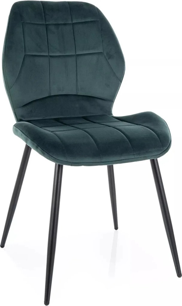 Sedia Jake Velvet in velluto verde – 49x41x86 cm