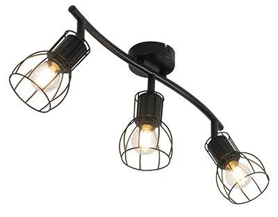 Faretto da soffitto moderno nero 63 cm 3 luci orientabili - Botu