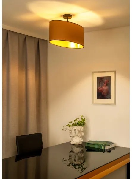 Duolla - Lampadario a plafone OVAL VEGAN 1xE27/15W/230V marrone