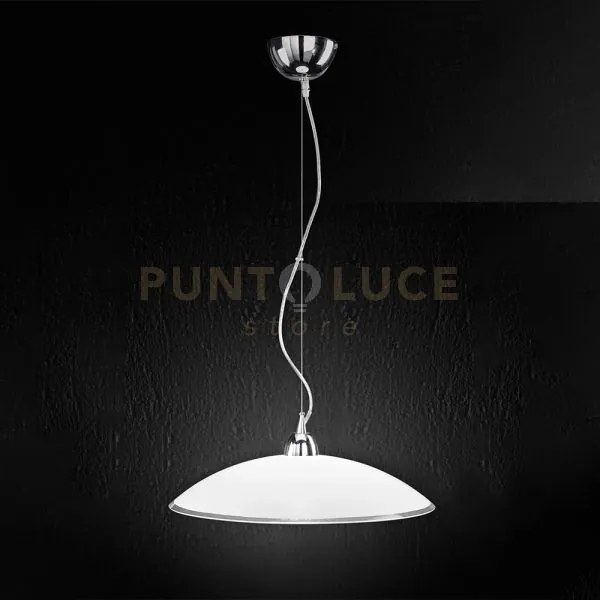 Sospensione in vetro bianco e trasparente skirt 1 luce attacco e27 ...