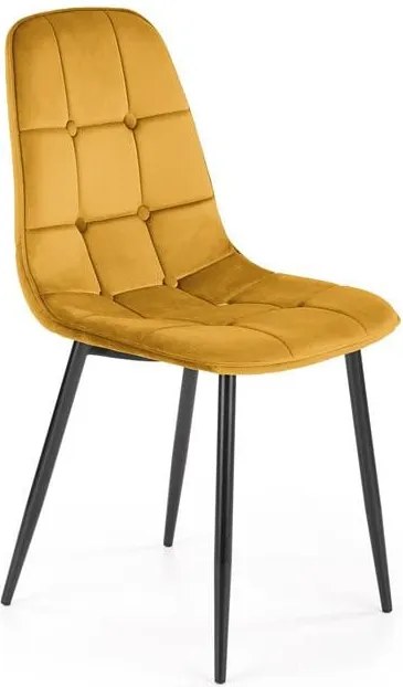 Sedia K417 velluto senape