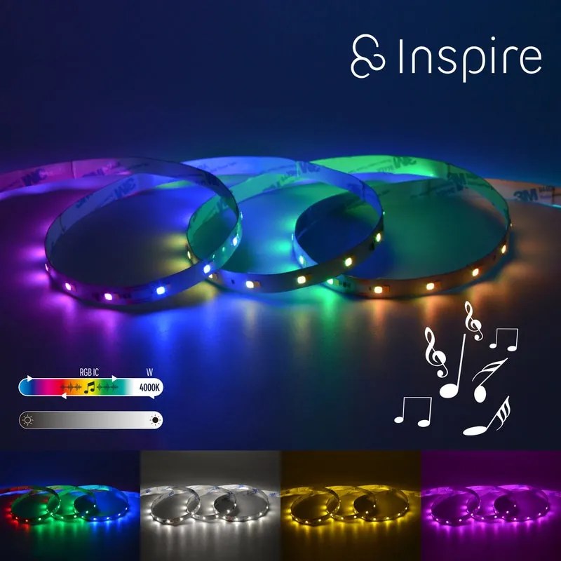 Kit striscia led Cutflexi RGB Music 10m luce rgbw INSPIRE