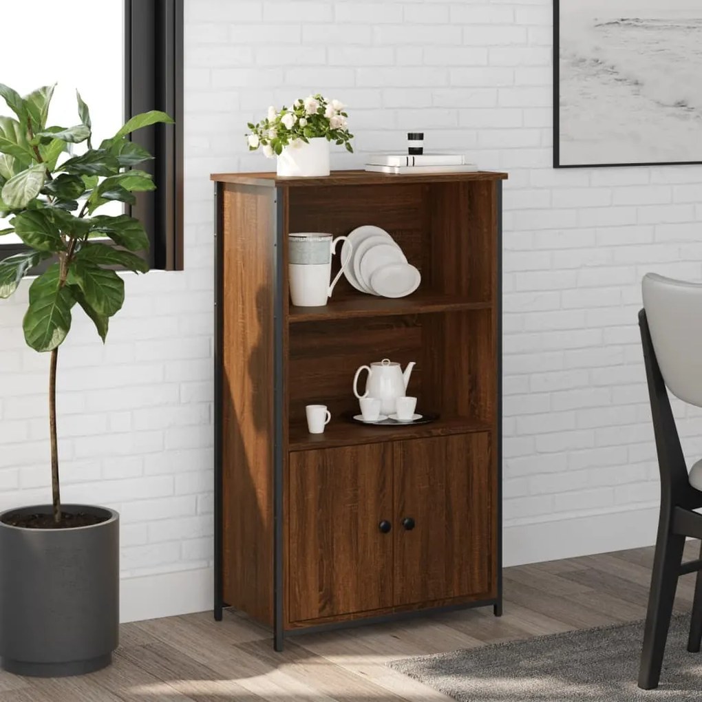 Credenza Rovere Marrone 62x32x103,5 Cm İn Legno Multistrato /