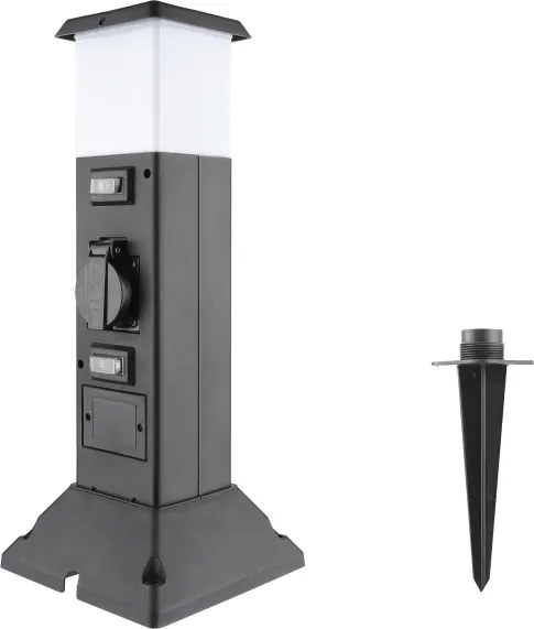 Solight PG05 - Lampada esterna con 2 prese 1xE14/15W/230V IP44 nera