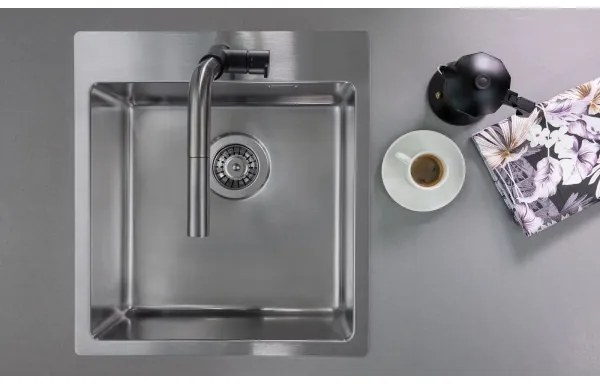 Deante ZPO_010A - Lavello della cucina OLFATO 50,5x45 cm pettinato acciaio