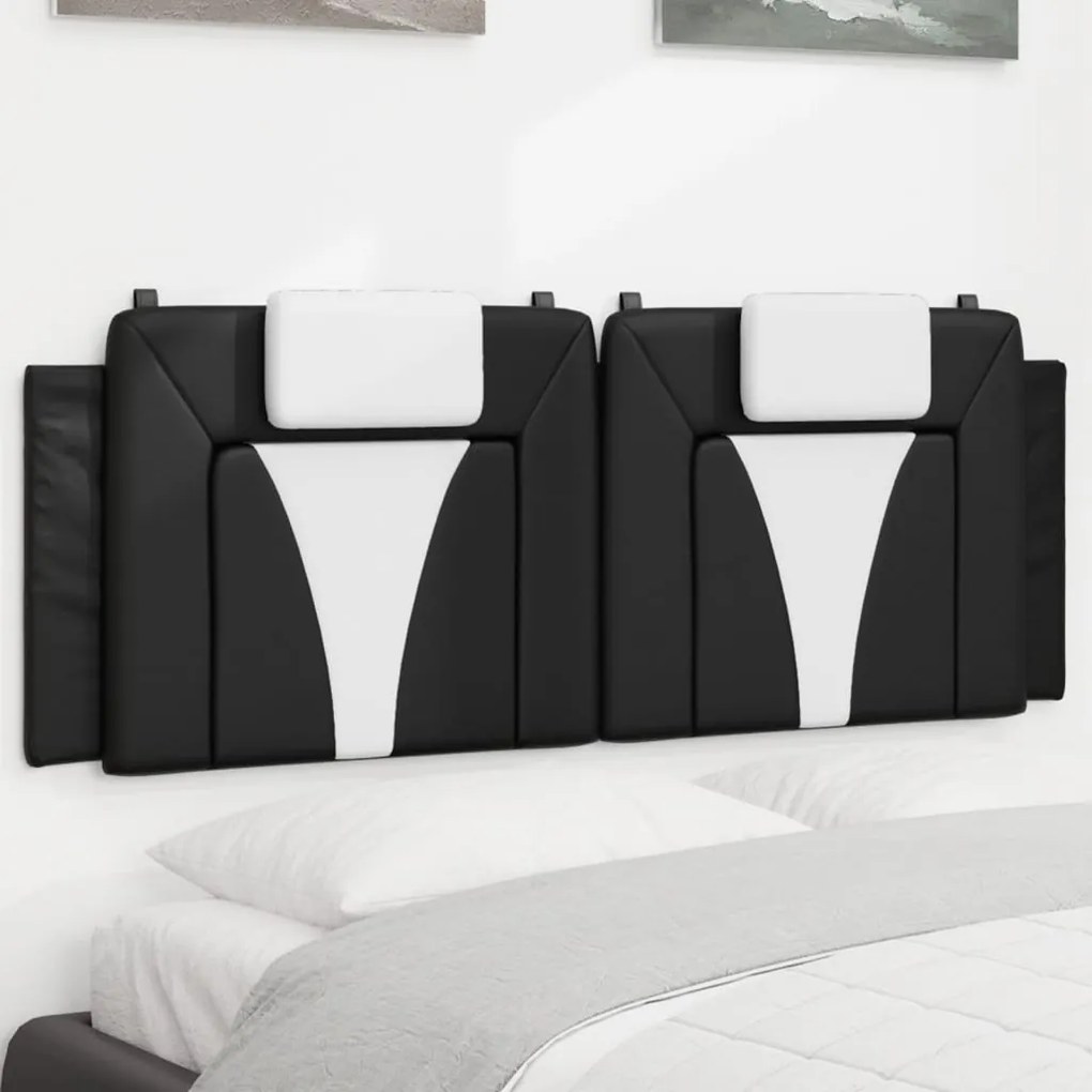 Cuscino Testiera Nero E Bianco 140 Cm İn Similpelle /