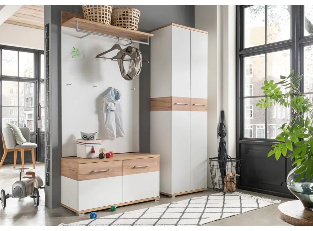 Scarpiera bianca naturale con cassetti in rovere Topix - Germania