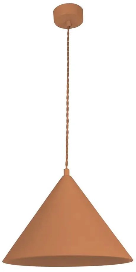 Lampada a sospensione color mattone con paralume in pietra ø 30 cm Vilma - SULION